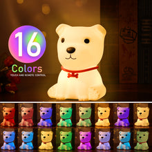 Load image into Gallery viewer, Cute Silicone LED Night Light For Baby Kids Children Bedroom Touch Sensor Remote Cat Lamp Decoration Room Decor Holiday Gift Toy
