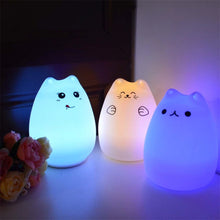 Load image into Gallery viewer, Cute Silicone LED Night Light For Baby Kids Children Bedroom Touch Sensor Remote Cat Lamp Decoration Room Decor Holiday Gift Toy
