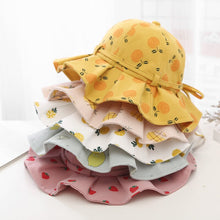 Load image into Gallery viewer, Cute Summer Baby Girl Bucket Hat Print Outdoor Bowknot Kids Girl Sun Hat Children Intant Toddler Panama Beach Cap
