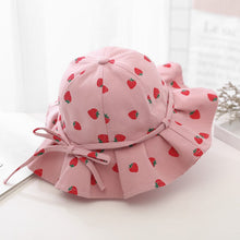 Load image into Gallery viewer, Cute Summer Baby Girl Bucket Hat Print Outdoor Bowknot Kids Girl Sun Hat Children Intant Toddler Panama Beach Cap
