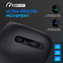 Load image into Gallery viewer, 2.4Ghz Dual Mode Wireless Vertical Ergonomic Mute Gaming Mice For 2 Devices Computer Laptop
