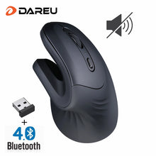 Load image into Gallery viewer, 2.4Ghz Dual Mode Wireless Vertical Ergonomic Mute Gaming Mice For 2 Devices Computer Laptop
