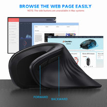Load image into Gallery viewer, 2.4Ghz Dual Mode Wireless Vertical Ergonomic Mute Gaming Mice For 2 Devices Computer Laptop
