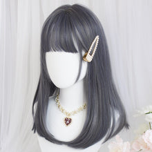 Load image into Gallery viewer, Synthetic Long Straight Hair Ombre Pink Wig Band Bangs Natural Heat Resistant Party Woman Lolita Wig Anime Wig Cosplay
