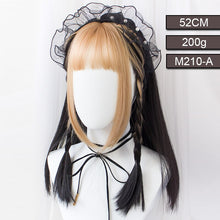 Load image into Gallery viewer, Synthetic Long Straight Hair Ombre Pink Wig Band Bangs Natural Heat Resistant Party Woman Lolita Wig Anime Wig Cosplay

