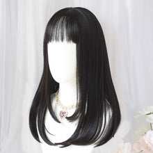 Load image into Gallery viewer, Synthetic Long Straight Hair Ombre Pink Wig Band Bangs Natural Heat Resistant Party Woman Lolita Wig Anime Wig Cosplay
