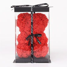 Load image into Gallery viewer, DIY 25 cm Teddy Rose Bear With Box Artificial PE Flower Bear Rose Valentine's Day For Girlfriend Women Wife Mother's Day Gifts
