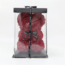 Load image into Gallery viewer, DIY 25 cm Teddy Rose Bear With Box Artificial PE Flower Bear Rose Valentine's Day For Girlfriend Women Wife Mother's Day Gifts
