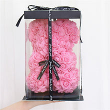 Load image into Gallery viewer, DIY 25 cm Teddy Rose Bear With Box Artificial PE Flower Bear Rose Valentine's Day For Girlfriend Women Wife Mother's Day Gifts
