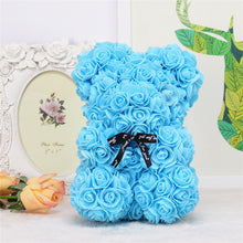 Load image into Gallery viewer, DIY 25 cm Teddy Rose Bear With Box Artificial PE Flower Bear Rose Valentine's Day For Girlfriend Women Wife Mother's Day Gifts
