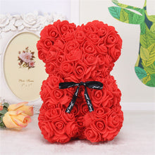 Load image into Gallery viewer, DIY 25 cm Teddy Rose Bear With Box Artificial PE Flower Bear Rose Valentine's Day For Girlfriend Women Wife Mother's Day Gifts
