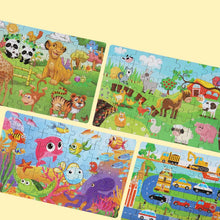 Load image into Gallery viewer, DIY Wooden Puzzle Cartoon Boxed Jigsaw Animal Traffic Number Letter Early Educational Toys Gifts For Children Kids Baby
