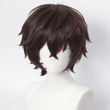 Load image into Gallery viewer, Dazai Osamu Wig Anime Bungo Stray Dogs Cosplay Short Brown Black Heat Resistant Synthetic Hair Halloween Party Wigs + Wig Cap
