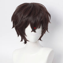Load image into Gallery viewer, Dazai Osamu Wig Anime Bungo Stray Dogs Cosplay Short Brown Black Heat Resistant Synthetic Hair Halloween Party Wigs + Wig Cap

