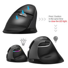 Load image into Gallery viewer, Delux M618 Mini BT 4.0+2.4GHz Dual mode Wireless Mouse Ergonomic Rechargeable Silent click Vertical Mice For Computer
