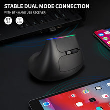 Load image into Gallery viewer, Ergonomic Vertical Mouse rechargeable Wireless 2.4GHz Gaming Mouse RGB 1600 DPI Vertical Mice For PC Laptop
