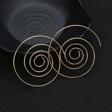 Load image into Gallery viewer, Delysia King Women Cute Unique Temperament Round Spiral Earrings Romantic Alloy Simplicity Aestheticism Geometric Dangler

