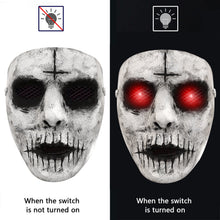 Load image into Gallery viewer, Demon Killer Mask Horror Zombie Glowing Red Eye Headgear Latex Mask Scary Masque for Halloween Easter Theme Party Props
