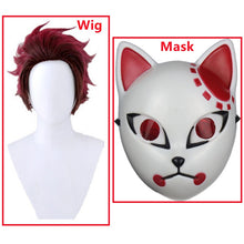 Load image into Gallery viewer, Demon Slayer Kimetsu no Yaiba Tanjirou Kamado Cosplay Costume Kimono Cloak Halloween Party Anime Clothes Uniform Set
