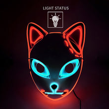 Load image into Gallery viewer, Demon Slayer LED Mask Fox Mask Hot Anime Tanji Langqian Rabbit Real Rice Cosplay Props Halloween Party Cosplay Props For Adults
