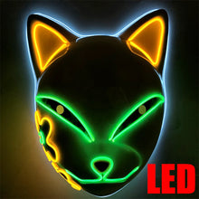 Load image into Gallery viewer, Demon Slayer LED Mask Fox Mask Hot Anime Tanji Langqian Rabbit Real Rice Cosplay Props Halloween Party Cosplay Props For Adults
