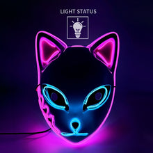Load image into Gallery viewer, Demon Slayer LED Mask Fox Mask Hot Anime Tanji Langqian Rabbit Real Rice Cosplay Props Halloween Party Cosplay Props For Adults
