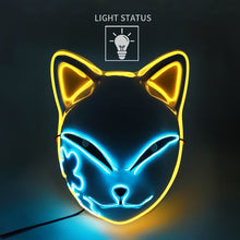 Load image into Gallery viewer, Demon Slayer LED Mask Fox Mask Hot Anime Tanji Langqian Rabbit Real Rice Cosplay Props Halloween Party Cosplay Props For Adults
