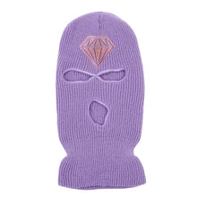 Load image into Gallery viewer, Diamond Glitter Printed 3 Hole Full Face Cap Embroidery Letter Ski Beanies Design Keep Warm Headgear Mask Tactical Balaclava Hat

