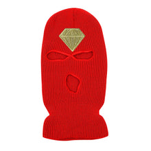 Load image into Gallery viewer, Diamond Glitter Printed 3 Hole Full Face Cap Embroidery Letter Ski Beanies Design Keep Warm Headgear Mask Tactical Balaclava Hat
