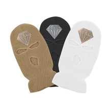 Load image into Gallery viewer, Diamond Glitter Printed 3 Hole Full Face Cap Embroidery Letter Ski Beanies Design Keep Warm Headgear Mask Tactical Balaclava Hat
