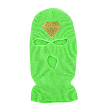 Load image into Gallery viewer, Diamond Glitter Printed 3 Hole Full Face Cap Embroidery Letter Ski Beanies Design Keep Warm Headgear Mask Tactical Balaclava Hat
