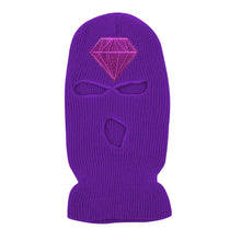 Load image into Gallery viewer, Diamond Glitter Printed 3 Hole Full Face Cap Embroidery Letter Ski Beanies Design Keep Warm Headgear Mask Tactical Balaclava Hat
