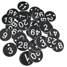 Load image into Gallery viewer, Digital Number Card Pubs Restaurants Clubs 1 to 50 Engraved 35mm Discs Table Numbers Locker Hand Card Storage Card ZXX1106
