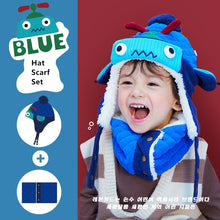 Load image into Gallery viewer, Dinosaur Unicorn Style Kids Winter Hats &amp; Scarfs Baby Winter Cap Children Warm Gloves For Boys Girls Suit Hat Scarf And Gloves
