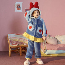 Load image into Gallery viewer, Disney Kids Sleepwear Winter Flannel Soft Warm Girls Pajamas Set Children Nightgown Long Sleeve Hooded Pyjamas Cartoon Homewear
