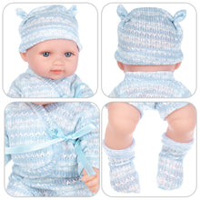 Load image into Gallery viewer, Doll Girl Soft Full Body Toy Model Baby Reborn Baby Doll Vinyl Toddler with Big Eyes Hat Realistic Baby Toy Kids Gift

