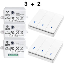 Load image into Gallery viewer, Wireless Smart Switch Light 433Mhz RF 86 Wall Panel Switch with Remote Control Mini Relay Receiver 220V Home Led Light Lamp Fan
