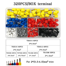 Load image into Gallery viewer, Double Wire Insulated Red Copper Crimping Terminal TE0.5-2.5mm TE0508 Cold Crimping Terminal / Cable Connector / Wire Connector
