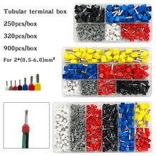 Load image into Gallery viewer, Double Wire Insulated Red Copper Crimping Terminal TE0.5-2.5mm TE0508 Cold Crimping Terminal / Cable Connector / Wire Connector
