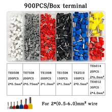 Load image into Gallery viewer, Double Wire Insulated Red Copper Crimping Terminal TE0.5-2.5mm TE0508 Cold Crimping Terminal / Cable Connector / Wire Connector
