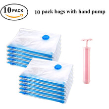 Load image into Gallery viewer, Durable Vacuum Storage Bags For Clothes Pillows Bedding Blanket More Space Save Compression Travel Hand Pump Seal Zipper
