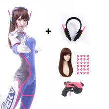 Load image into Gallery viewer, Dva Cosplay Costume Game  Female Adult child Lycra 3D Printing Spandex Halloween Party Zentai Wig Suits Gun D.Va cos
