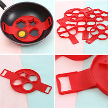 Load image into Gallery viewer, Egg Pancake Ring Nonstick Pancake Maker Mold Silicone Egg Cooker fried egg shaper Omelet Moulds for Kitchen Baking Accessories
