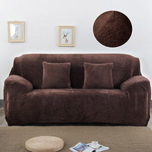 Load image into Gallery viewer, Plush Sofa Cover Stretch Solid Color Thick Slipcover Sofa Covers for Living Room Pets Chair Cover Cushion Cover Sofa Towel 1PC
