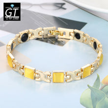 Load image into Gallery viewer, Elegant Women Rose Gold Energy Stone Magnetic Therapy Weight Loss  Bracelet Slimming Health  Jewelry Gifts
