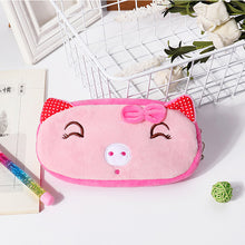 Load image into Gallery viewer, Pencil Case Cartoon Animals Plush Pouch Bag Key Chain Coin Purse Wallet
