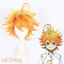Load image into Gallery viewer, Emma Wig Short Golden Gradient Dark Yellow Wig Anime The Promised Neverland Cosplay Hair Synthetic Cosplay Wig 40cm
