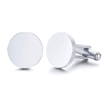 Load image into Gallery viewer, Engrave Initial Cufflinks for Wedding Birthday Groomsmen Gift Stainless Steel Cufflinks Statement Jewelry
