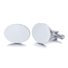 Load image into Gallery viewer, Engrave Initial Cufflinks for Wedding Birthday Groomsmen Gift Stainless Steel Cufflinks Statement Jewelry
