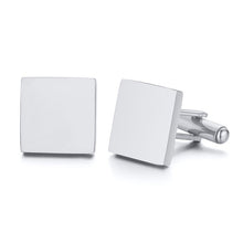 Load image into Gallery viewer, Engrave Initial Cufflinks for Wedding Birthday Groomsmen Gift Stainless Steel Cufflinks Statement Jewelry
